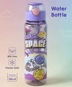 Fab N Funky Sipper Bottle with Space Theme Print Purple - 700 ml