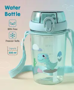 Fab N Funky Sipper Bottle with Dino Print Blue - 550 ml