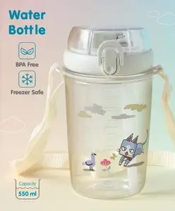 Fab N Funky Leak Proof & Freezer Safe Sipper Bottle White - 550 ml