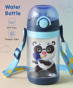 Fab N Funky Sipper Bottle with Panda Print Blue - 450 ml