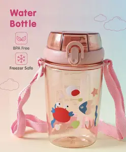 Fab N Funky Sipper Bottle with Sea Life Print Pink - 550 ml