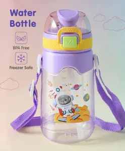 Fab N Funky Sipper Bottle with Space Theme Print Purple - 580 ml