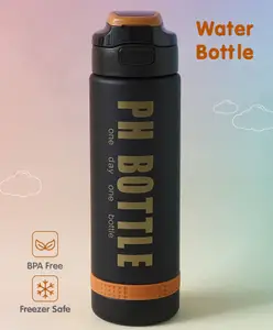 Fab N Funky Regular Water Bottle with PH Bottle Print Black - 1000 ml