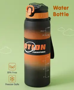 Fab N Funky Leak-Proof & Freezer Safe Sipper Bottle Black & Orange - 800 ml