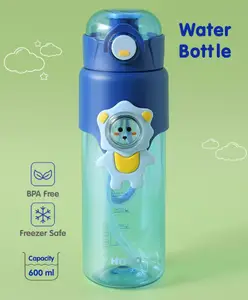 Fab N Funky Leak-Proof & Freezer Safe Sipper Bottle with Bear Applique Purple - 600 ml