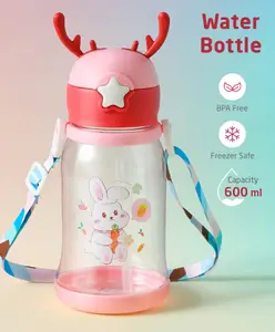 ZOE Rabbit Print Leak Proof Sipper Bottle Pink - 600 ml