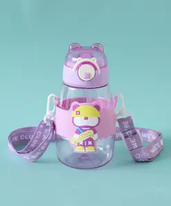 Fab N Funky Bear Print Leak Proof Sipper Bottle Purple - 600 ml