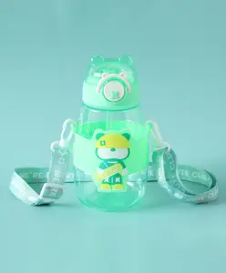 Fab N Funky Bear Print Leak Proof Sipper Bottle Green - 600 ml