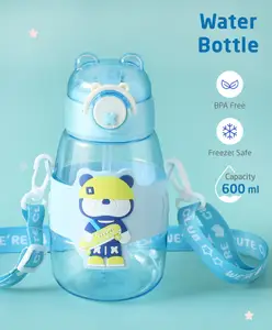 ZOE Bear Print Leak Proof Sipper Bottle Blue - 600 ml