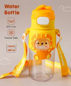 Fab N Funky Bear Print Leak Proof Sipper Bottle Yellow - 600 ml