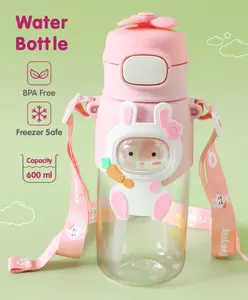 Fab N Funky Bear Print Leak Proof Sipper Bottle Pink - 600 ml