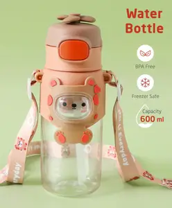 ZOE Bear Print Leak Proof Sipper Bottle Pink - 600 ml