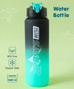 Fab N Funky Leak Proof BPA Free Sports Bottle Black - 1000 ml