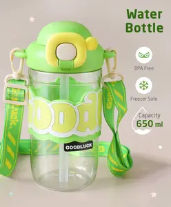 ZOE Goodluck Sipper Water Bottle|BPA Free|Leak Resistant|Freezer Safe| 650 ml|Perfect for School Kids & Outdoors|Green