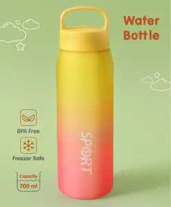 Fab N Funky Leak Proof Matte Finish Water Bottle Yellow - 700 ml