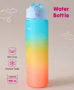 Fab N Funky Sports Water Bottle Blue & Yellow - 900 ml