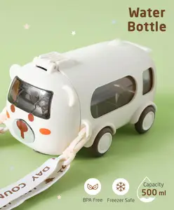 ZOE Leak Proof & Freezer Safe Van Shaped Sipper Water Bottle White - 500 ml