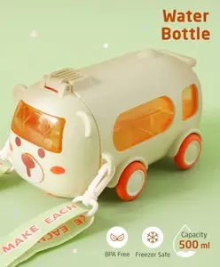 ZOE Leak Proof & Freezer Safe Van Shaped Sipper Water Bottle Yellow - 500 ml