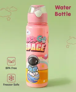 Fab N Funky Sipper Bottle Space Theme Print Pink - 700 ml