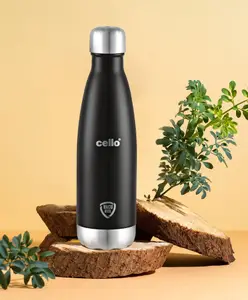 Cello Swift Thermosteel Water Bottle Black - 500 ml(Print may vary)