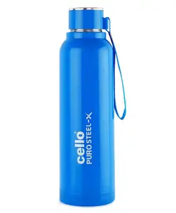 Cello Puro Steel-X Benz Insulated Inner Steel Outer Plastic Water Bottle Blue - 730ml