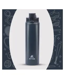 ATTRO Hydrate Stainless Steel Water Bottle Ideal for School, Picnic & Outdoor Dark Grey - 900 ml