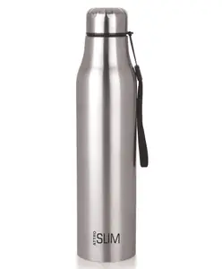 ATTRO Slim Stainless Steel Single Wall Water Bottle Silver - 1000 ml
