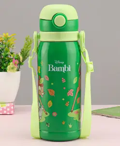 Cello Ever Pop Kids Bambi Print Stainless Steel Insulated Flask Green - 440 ml