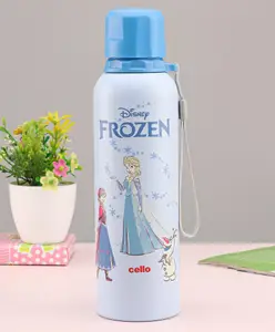 Cello Yippee Disney Frozen Print Stainless Steel Water Bottle Blue - 848 ml
