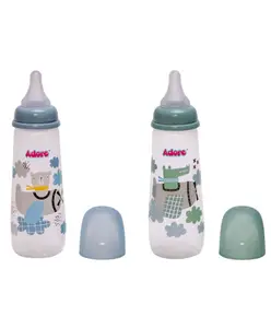 Adore Holland 2 Stage Standard Neck Feeding Bottle 250ml- Pack of 2- Dual Combo- Blue + Green