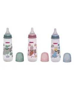 Adore Holland 2 Stage Standard Neck Feeding Bottle 250ml- Pack of 3- Super Saver Combo- Pink+ Blue+Green