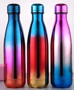 SCHOOLISH Rainbow color 750ml Stainless Steel Water Bottle - Double Wall, Leak-Proof, Vacuum Insulated , Cold & Hot Drink Bottle - PACK OF 1 - COLOR MAY VARY