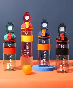 Schoolish Bpa-Free Plastic Water Bottles Direct Drinking Kids Sports Camping Outdoor Activities Colorful Design Pack of 1 Color May Vary - 750 ml