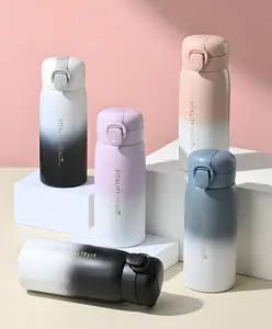 SCHOOLISH 304 Stainless Steel Bottle, One-Touch Bottle, Thermal and Cold Insulation, Leak Proof Sports Bottle, Easy to Wash for Picnics, Sports Events, Excursions - PACK OF 1 - COLOR MAY VARY