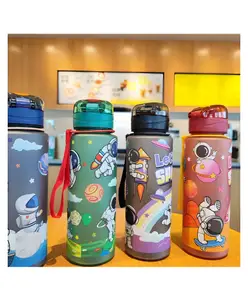 SCHOOLISH Space Astronaut Plastic Water Bottle For Outdoor Fitness Sports Drink Student - PACK OF 1- COLOR MAY VARY