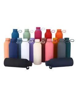 SCHOOLISH 750ML Stainless Steel Thermos Vacuum Bottles Portable Outdoor Sports Water Bottle With Silicone Handle - PACK OF 1 -COLOR MAY VARY