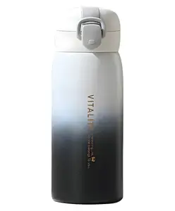 SCHOOLISH 350ml Insulated Bottle, 304 Stainless Steel Bottle, One-Touch Bottle, Thermal and Cold Insulation, Leak Proof Sports Bottle, Easy to Wash Picnics, Sports Events, Excursions,11.8 fl oz - PACK OF 1- COLOR MAY VARY