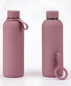 SCHOOLISH Custom Color BPA Insulated Stainless Steel 304 750 ML Water Bottle with Small Mouth Travel Sport Gym Metal Finger Belt Outdoor Activity- PACK OF 1- COLOR MAY VARY