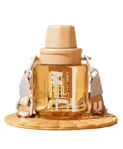 Schoolish Summer High Appearance Level Large Capacity Students Double Drink Plastic Cup Portable Cup with Tea Drain Straw- Pack of 1- Color May Vary