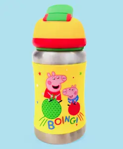 Rabitat Peppa Steelplay Water Bottle Hop On Light Yellow - 350 ml
