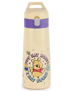 Cello Kidzbee Gulp Hunny Bear Stainless Steel Water Bottle with Straw Cream- 550 ml