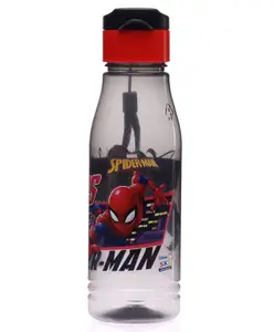 Spider Man Marvel Venom Vs Spiderman Theme Water Bottle With Flip Top Open Red & Black - 600 ml