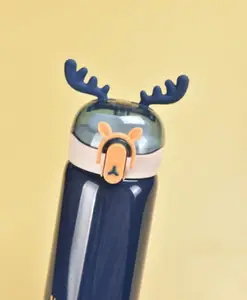 Azhari Stainless Steel High Quality SS Vaccum Water Bottle 440ml For School,Collage, Office -Pack of 1 Color & Print May Vary