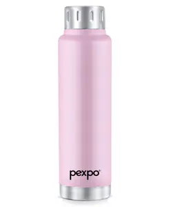Pexpo Cameo ISI Certified Hot & Cold 500ml Stainless Steel Water Bottle|Baby Pink| Vacuum Insulated| Leak Proof & BPA Free| Screw Cap| Office, School, Gym, & Travelling|Men, Women & Kids