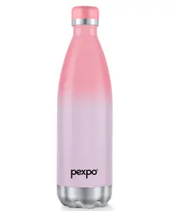 Pexpo Electro 24 Hrs Hot & Cold ISI Certified Flask | Stainless Steel Water Bottle - 1000ml (Purple+Pink) Ombre Shade | Thermoflask | Office Bottle | Workout | Travelling | Home | Adults