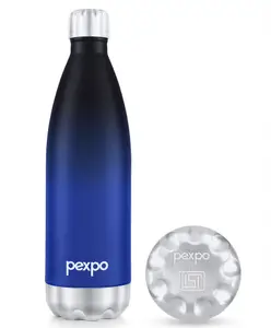 Pexpo Electro 24 Hrs Hot & Cold ISI Certified Flask | Stainless Steel Water Bottle - 1000ml Ombre Shade | Thermoflask | Office Bottle | Workout | Travelling | Home | Adults