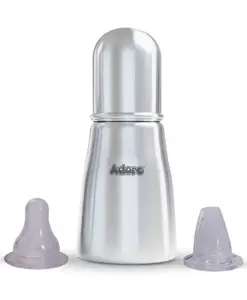 Adore Stylo! 2 Stage Stainless Steel Regular Neck Steel Feeding Bottle 150ml