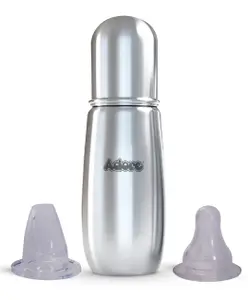Adore Stylo! 2 Stage Stainless Steel Regular Neck Steel Feeding Bottle 220ml