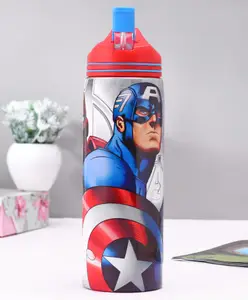 Avengers Printed Stainless Steel Single wall Sipper Bottle Red - 700 ml