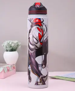 Spider Man Stainless Steel Insulated Hot & Cold Sipper Water Bottle Black & White - 700 ml